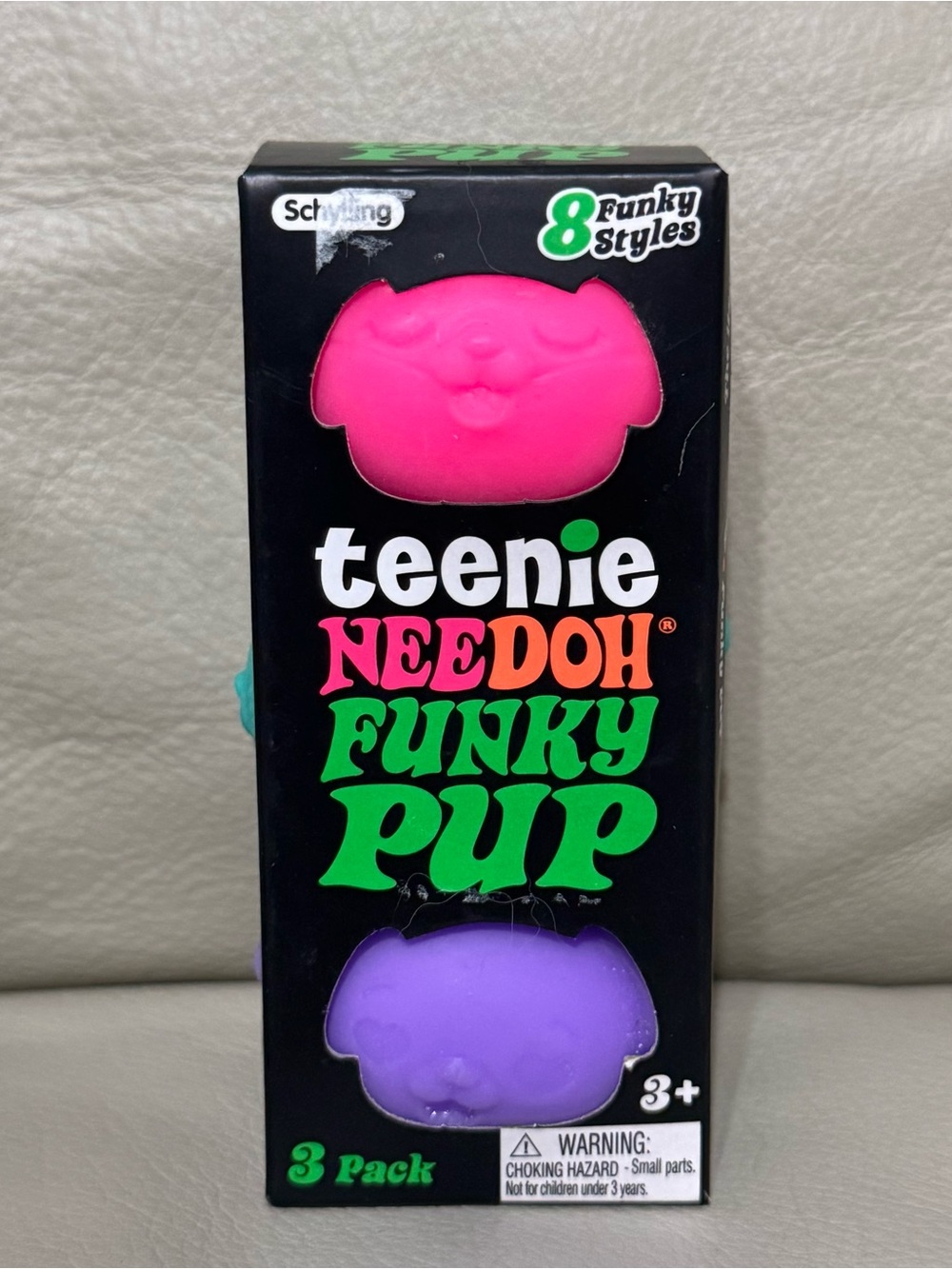 NEW Teenie NeeDoh Funky Pup 3-Pack Squishies Pink Purple Aqua Blue Authentic